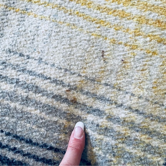 Vintage blue & yellow plaid Camp blanket heavy duty vintage 87x76 - Picture 7 of 12